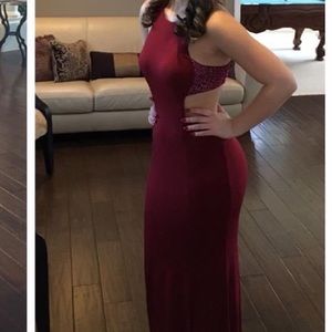 la femme rhinestone formal dress